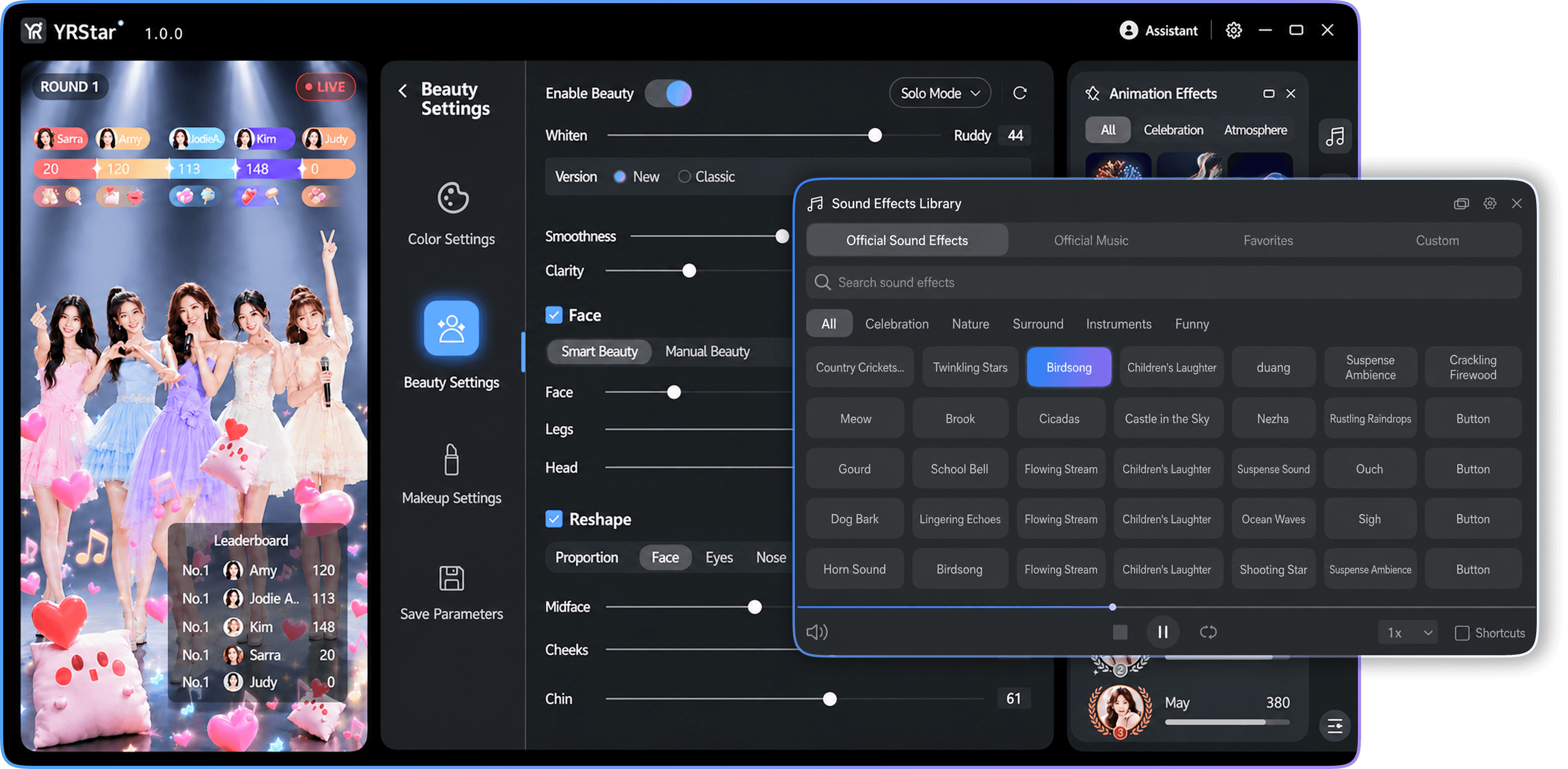 YRStar TikTok Group Live workspace