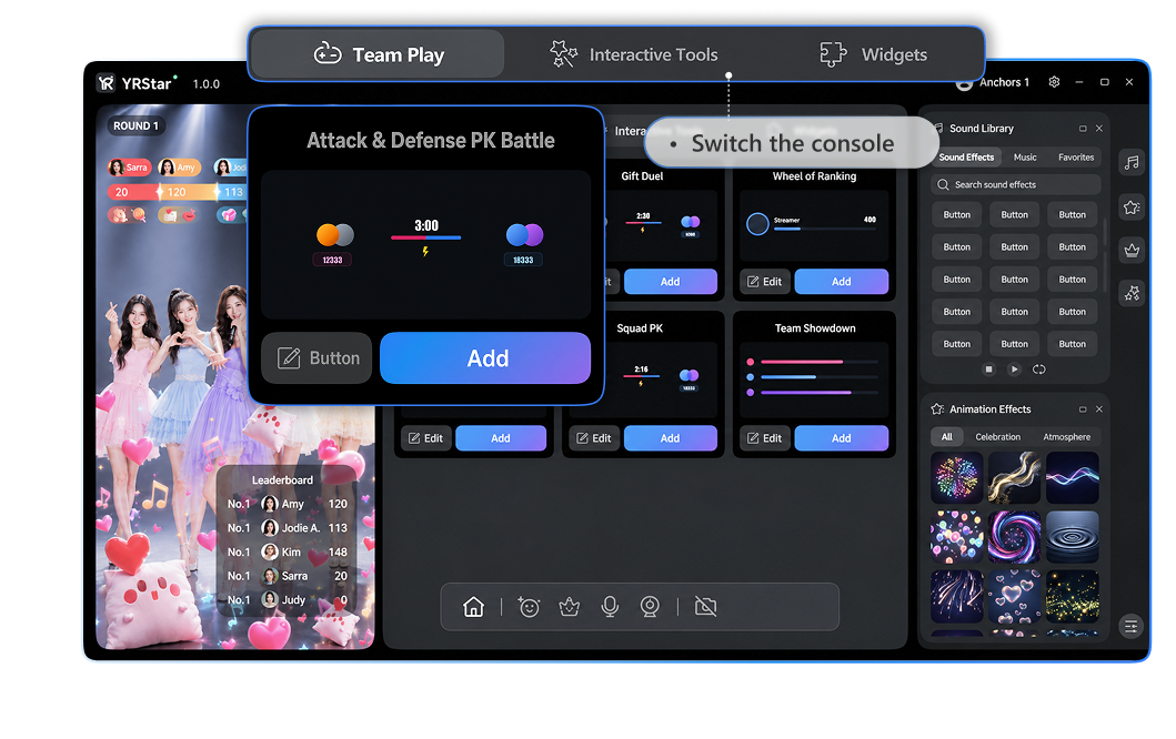 YRStar interactive group live gameplay console